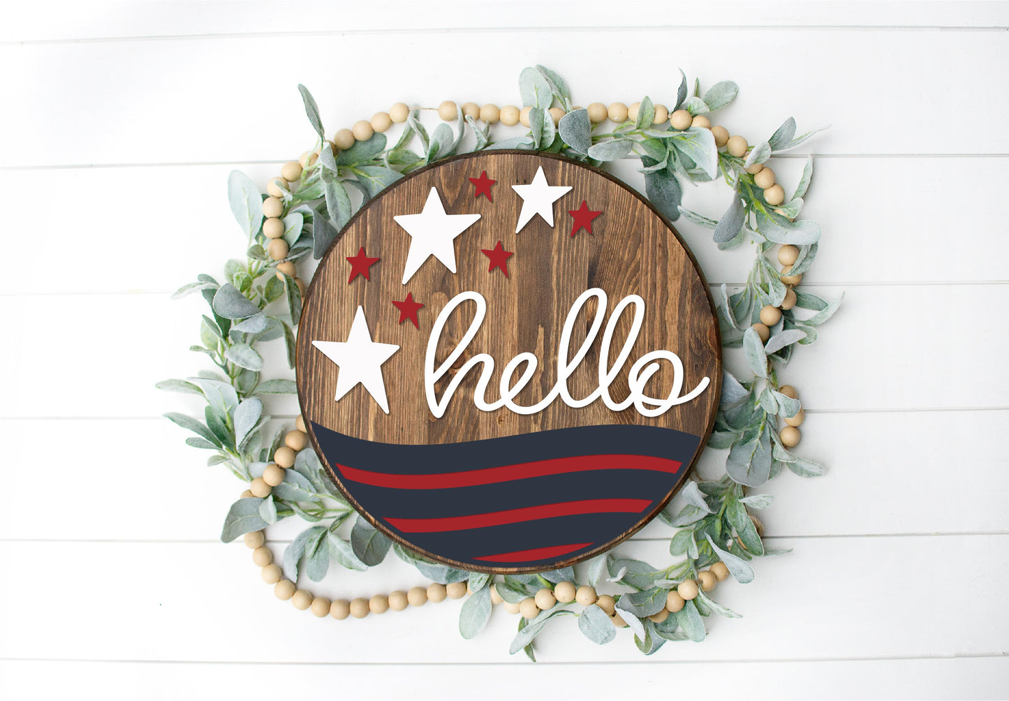 Hello Stars and Stripes - 16" Round